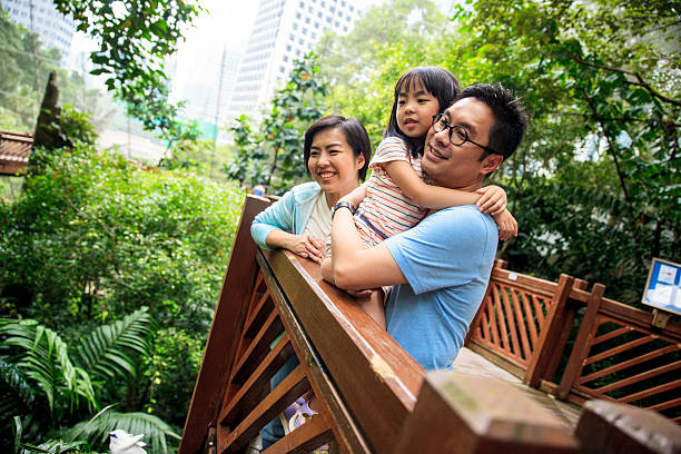 Family in the city aviary