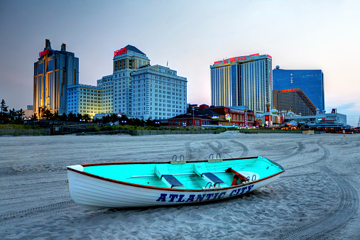 Atlantic City, New Jersey, a resort city in the northeast known for its casinos, boardwalk and beach and is the home of the Miss America Pageant.