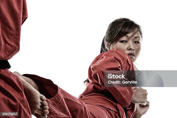 Korean Karate Side Kick Stock Photo - Download Image Now - Adult, Barefoot, Black Belt