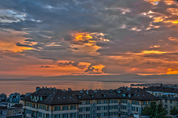 Dramatic sunset on a summer evening
