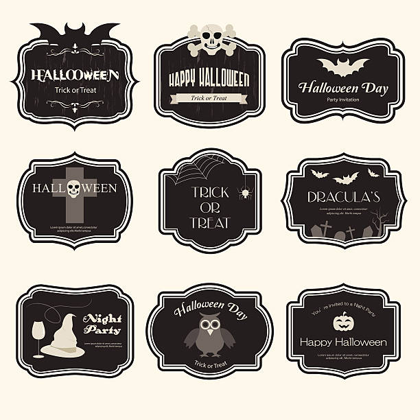 Halloween label vector art illustration