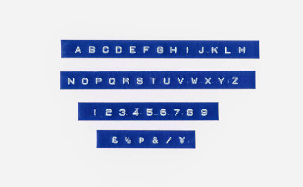 istock Alphabet letters on retro plastic tape strip 514178471