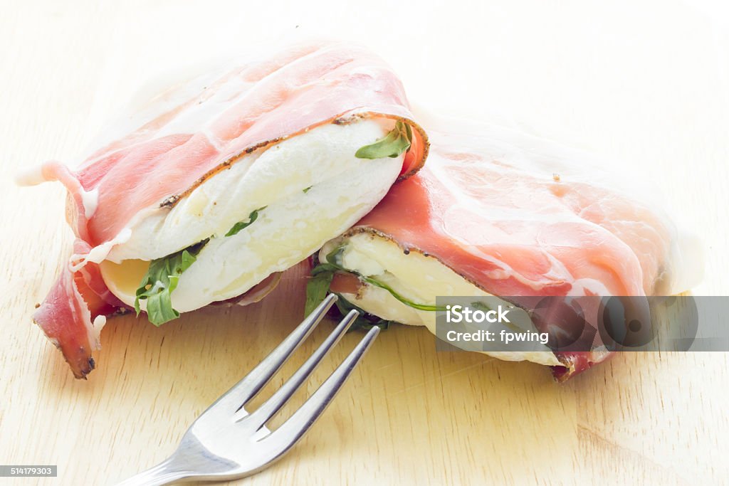 Tomino cheese with bacon Cheese Stock Photo