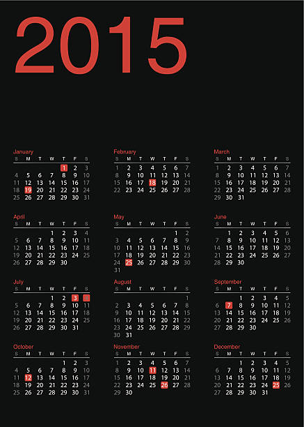 Calendar 2015 vector art illustration