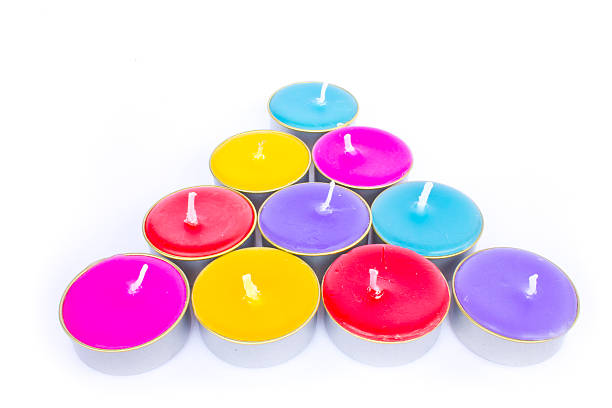istock Colorful christmas decoration with different candles on backgrou 514181389