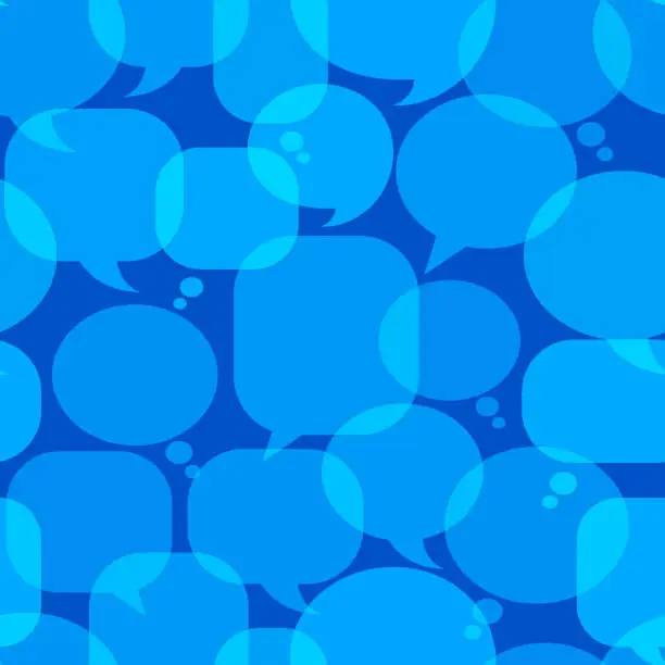Vector illustration of Blue Chat Bubbles royalty free vector art Pattern