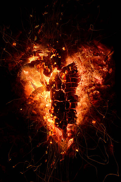 heart of fire und embers - god of fire stock-fotos und bilder