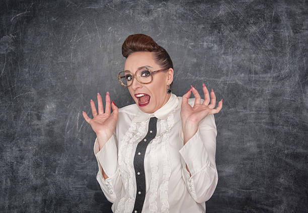 istock Scared teacher in the eyeglasses 514211669