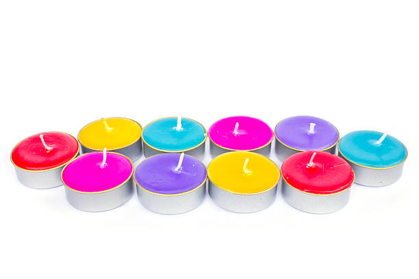 istock Colorful christmas decoration with different candles on backgrou 514213093