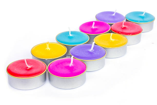 istock Colorful christmas decoration with different candles on backgrou 514213219