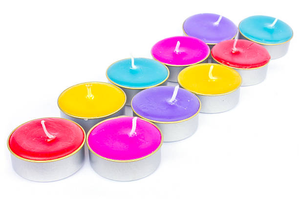 istock Colorful christmas decoration with different candles on backgrou 514213359
