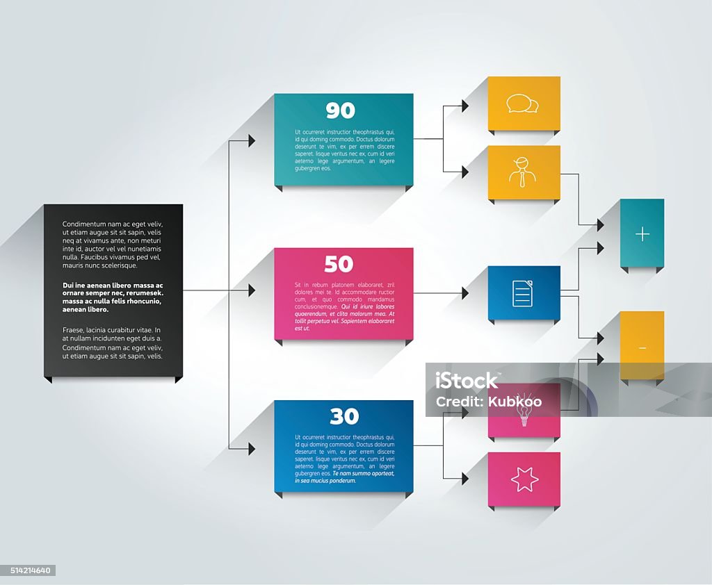 Flowchart Shadow Infographics Flowchart Colored Shadows Scheme Stock Illustration ...
