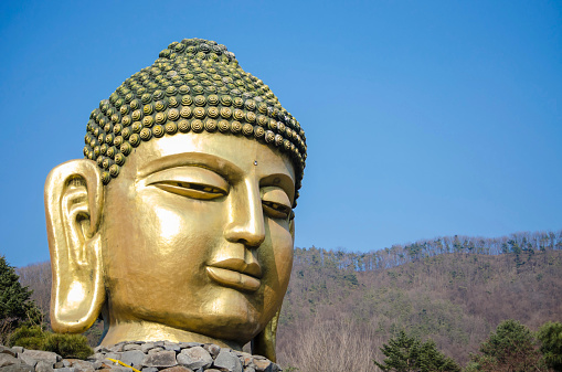 Large Buddha Statue Head in Waujeongsa temple