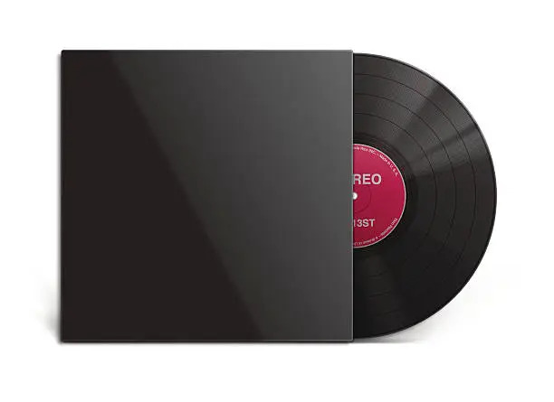 Vector illustration of vinyl record and cover