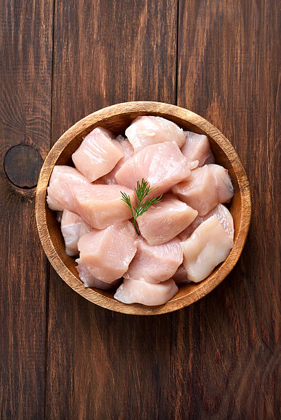 Raw chicken meat, top view stock photo
