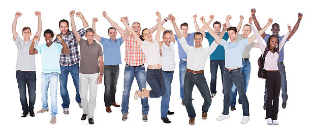 istock Diverse People In Casuals Celebrating Success 514217213