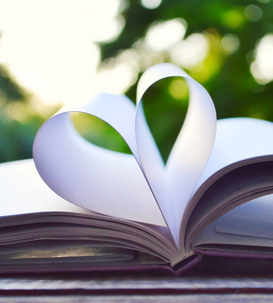 istock Book pages curved into a shape of heart 514217835