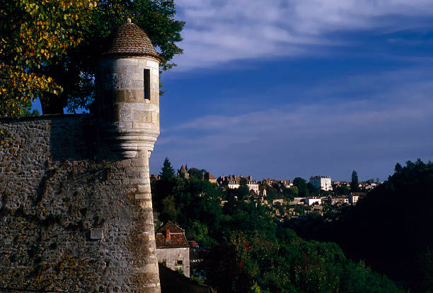 fortified wall and parapet in Avallon, France, in Burgundy