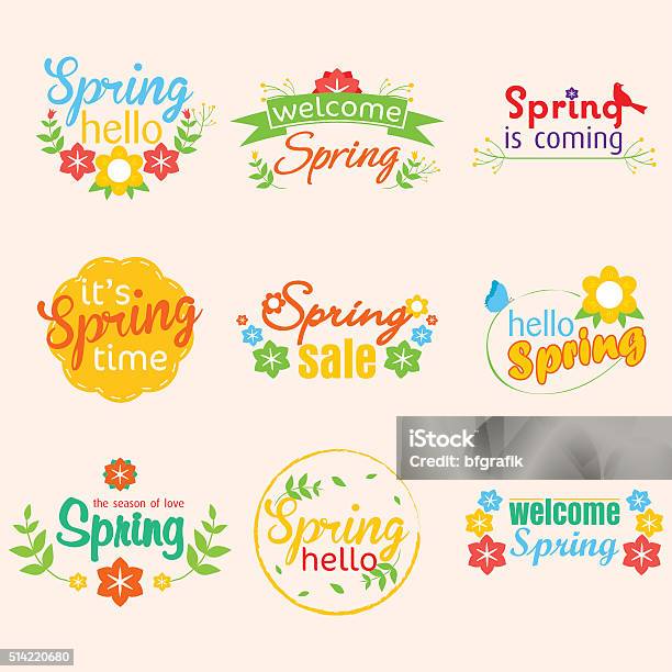 Spring Logo Stock Illustration - Download Image Now - Spring Break ...
