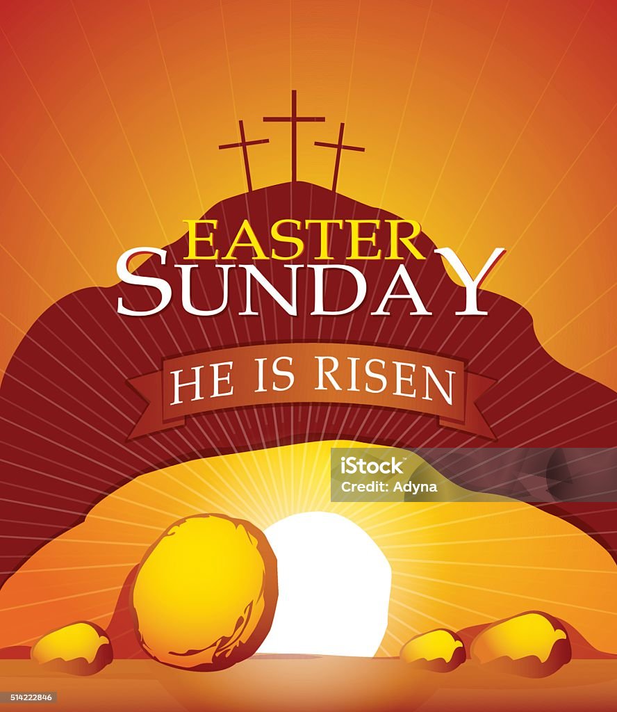 He is Risen Empty Tomb. EPS 10. Easter stock vector