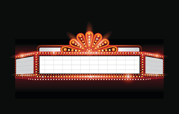 istock Brightly vector theater glowing retro cinema neon sign 514223802
