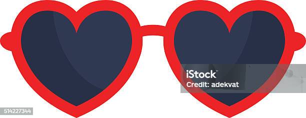 Vector Heart Glasses Isolated On White Background Stock Illustration - Download Image Now - Heart Shape, Eyeglasses, Sunglasses