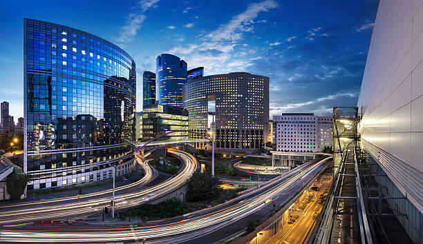 Panoramic Quartier de la Défense Paris stock photo