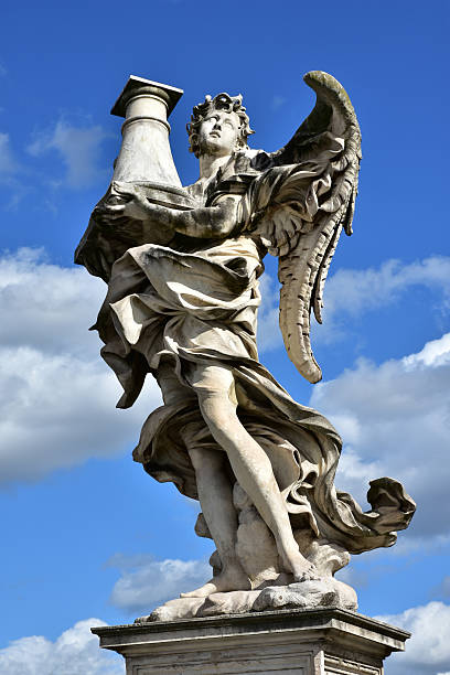 istock Angel with Column looks at the heaven 514235282