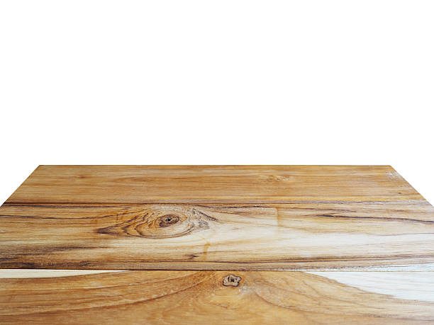 istock Empty light teak wood table top or wood bridge 514235766