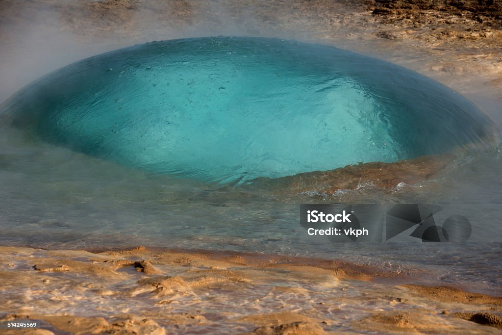 Geyser Hole Geyser Hole Filled of Boiling Water Before Eruption Boiling Stock Photo