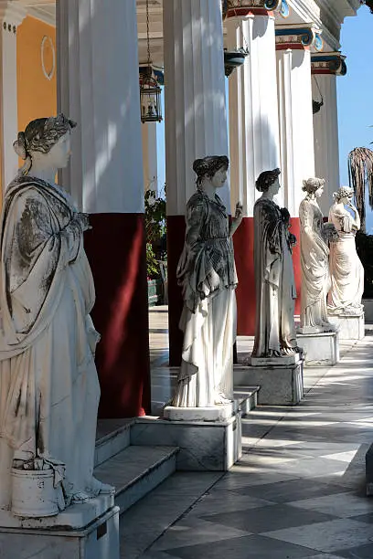 Statue at the Palace Achillion, Corfu, Greece.