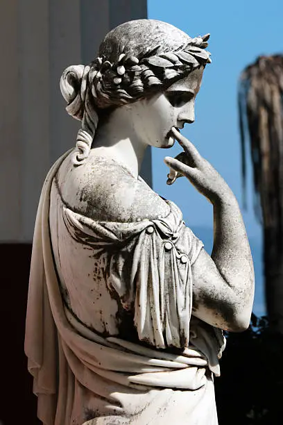 Statue at the Palace Achillion, Corfu, Greece.