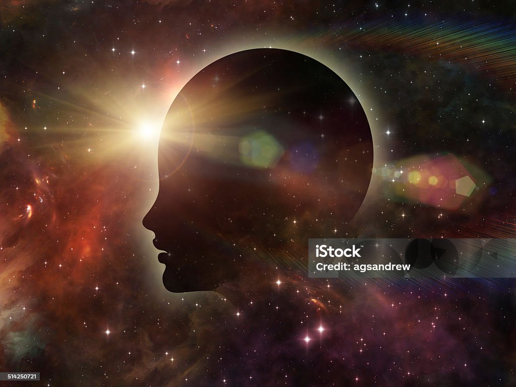 Beyond the Mind Mind Geometry series. Creative arrangement of Human profile, math and design elements as a concept metaphor on subject of reason, science, technology and education Alien Stock Photo