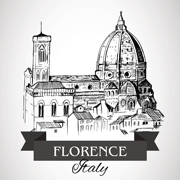 illustrazioni stock, clip art, cartoni animati e icone di tendenza di firenze-cattedrale duomo di firenze - firenze