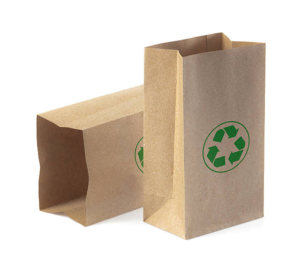 istock Brown Paper Bag Opened and recycle symbol 514265582