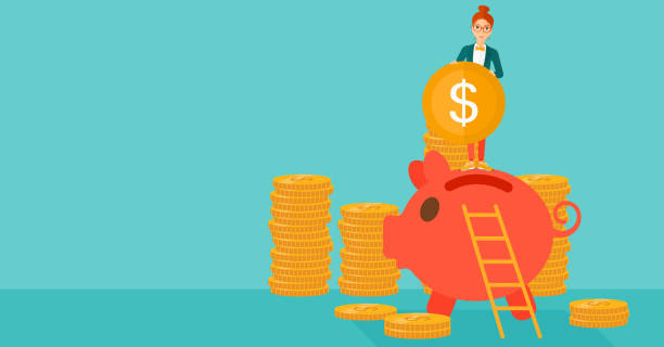 istock Woman putting coin in piggy bank 514267766