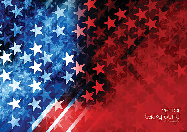 USA Stars and stripes background Vector of USA rising star with grunge texture effect background. government backgrounds stock illustrations