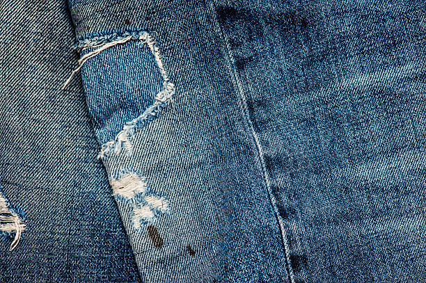 istock Jeans Texture - detail patch on knee 514269007