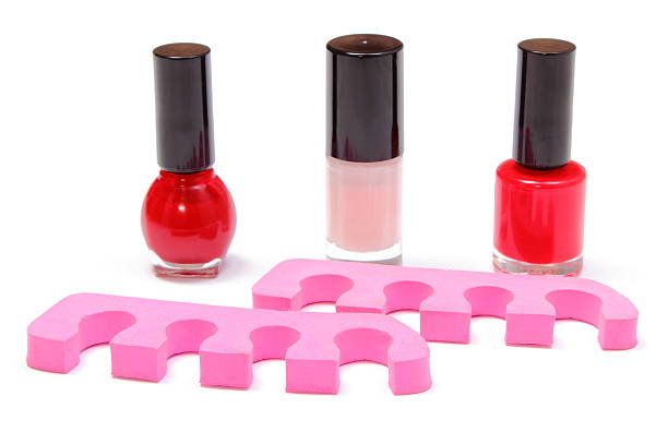 istock Nail polishes and accessories on white background 514269283