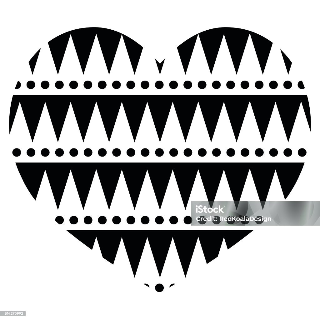 Aztec Pattern Heart Image Valentines Day Card Aztec Tribal Pattern Black Heart Stock Illustration ...