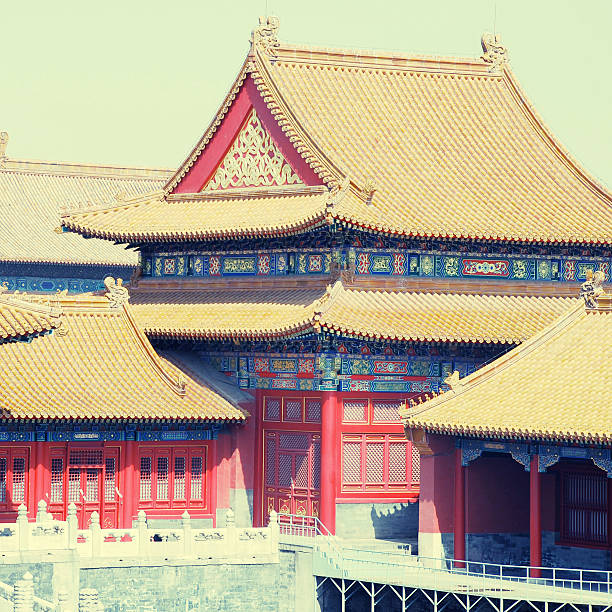 verbotene stadt in peking, china, instagram-effekt - ming china forbidden city emperor stock-fotos und bilder
