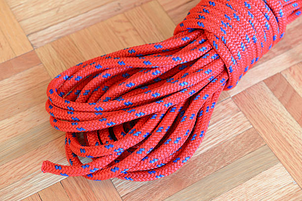 istock Braided rock climbing rope isolated in coil 514273175