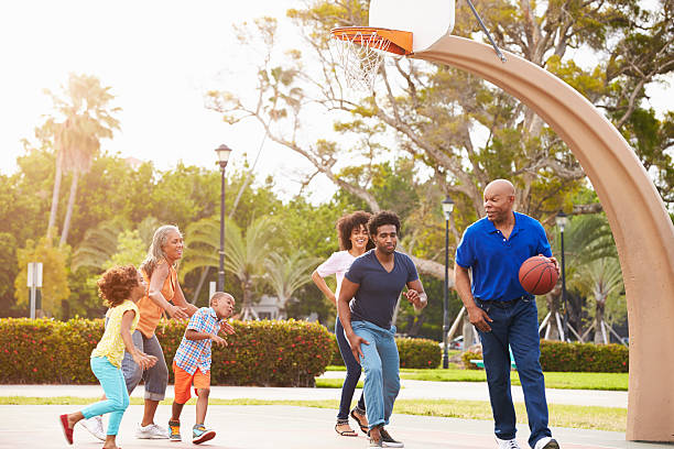 istock Multi Generation Family Playing Basketball Together 514274417