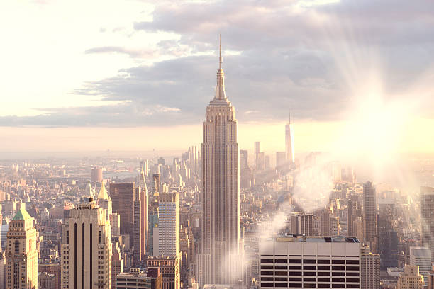 istock NYC Skyline at Sunset with Empire State Building. Aerial View. 514274453