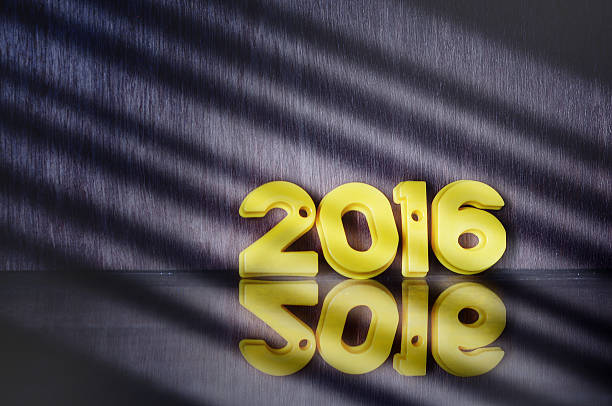 Close-up Year 2016, nature concept and colorful number idea