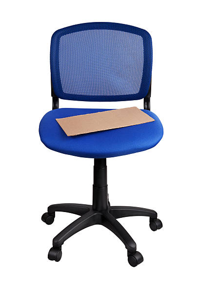 istock Poster lying on a blue office chair 514279456