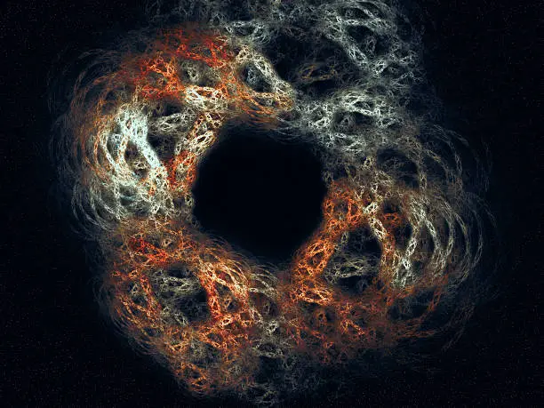 Abstract blackhole illustration in deep space.