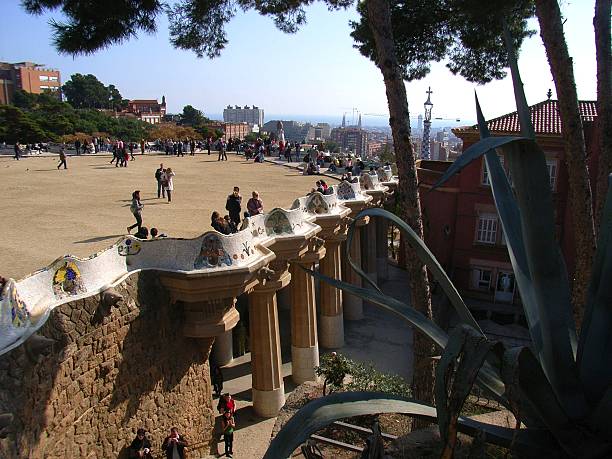 istock Park Guell - Panoramic view of the Hall of 100 columns 514281424