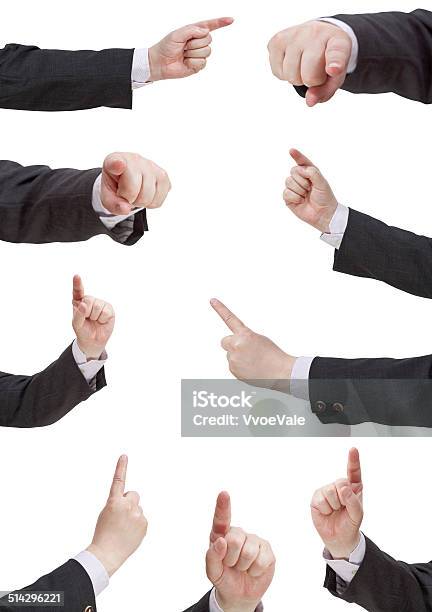 Set Of Businessman Pressing Forefinger Stock Photo - Download Image Now - Accessibility, Adult, Adults Only