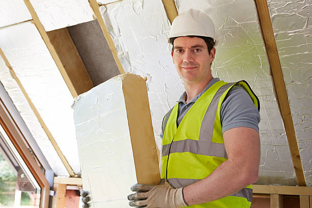 istock Builder Fitting Insulation Boards Into Roof Of New House 514298687